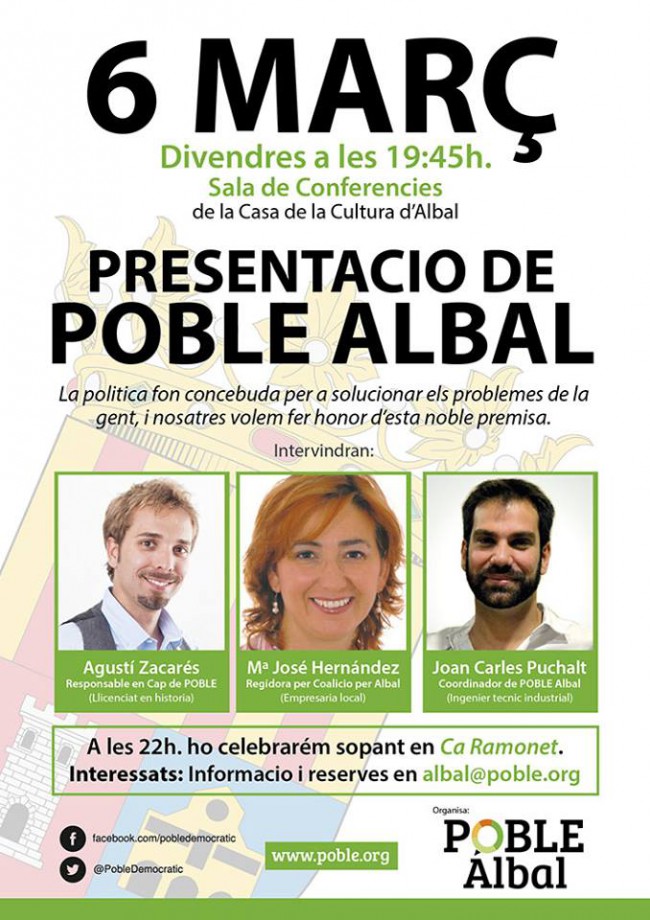 Read more about the article La formación política Poble se presenta en Albal